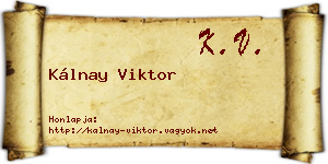 Kálnay Viktor névjegykártya